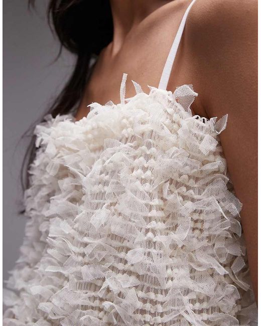 TOPSHOP Cami Met Gedrapeerde Halslijn En Bandjes in het Gray