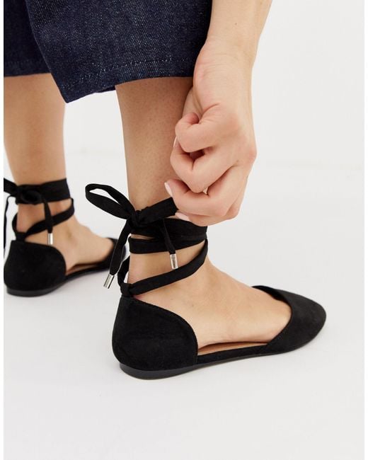 Tie leg ballet flats clearance