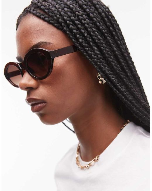 Mango White Round Sunglasses