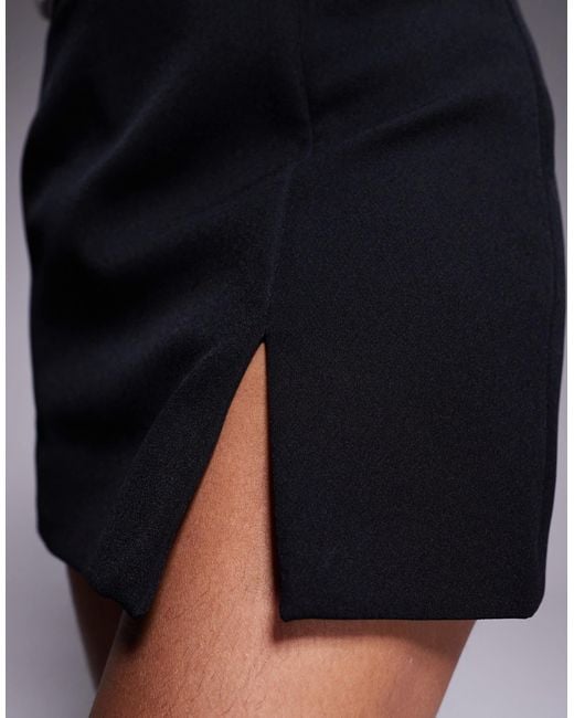 River Island Gray Notch Front Mini Skort
