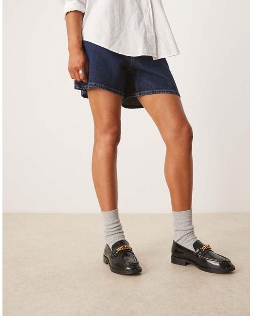 ASOS Black Ministry Premium Chain Detail Loafers