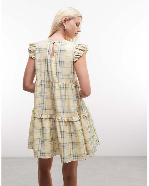 Daisy Street Natural Ruffle Tiered Chuck On Smock Mini Dress