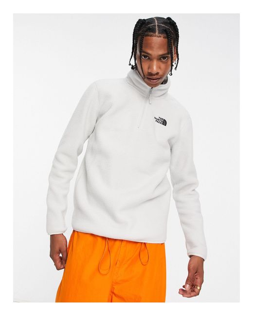 The North Face Shispare High Pile 1/4 Zip Fleece in White for Men | Lyst  Canada