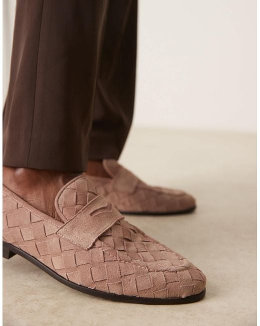 ASOS Brown Weave Loafers for men