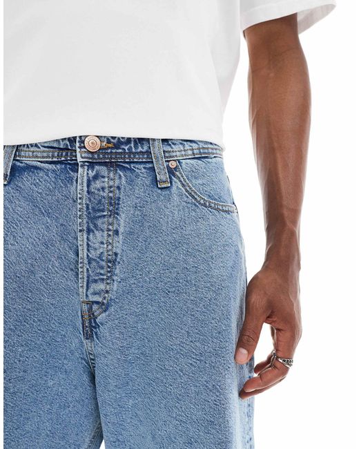 Jack & Jones – weite jeans-shorts in Blue für Herren