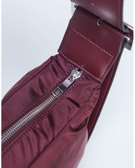TOPSHOP Purple Kylie Nylon Cross Body Bag With Contrast Strap