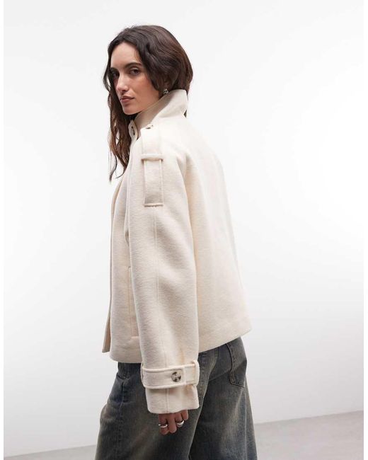 Monki Natural Funnel Neck Jacket