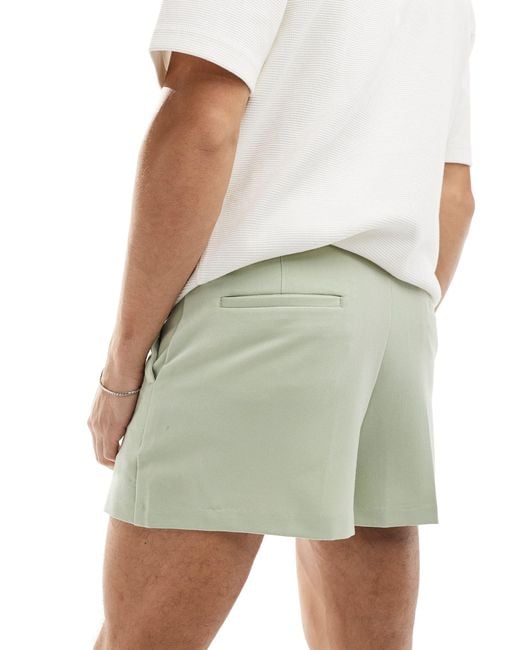 ASOS Green Smart Cropped Shorts for men