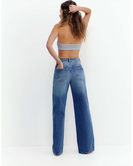 Petite - jean ample - indigo Pull&Bear en coloris Blue