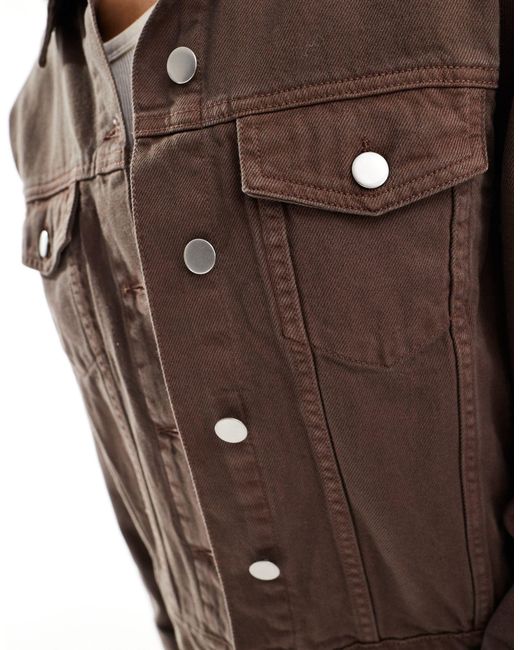 X hannah brown - giacca di jeans squadrata cioccolato di In The Style