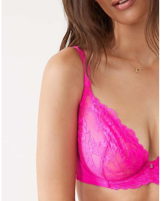 Ann Summers Pink Fuller Bust Sexy Lace Non Padded Plunge Bra
