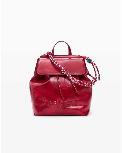 Desigual Red Small Backpack Logo