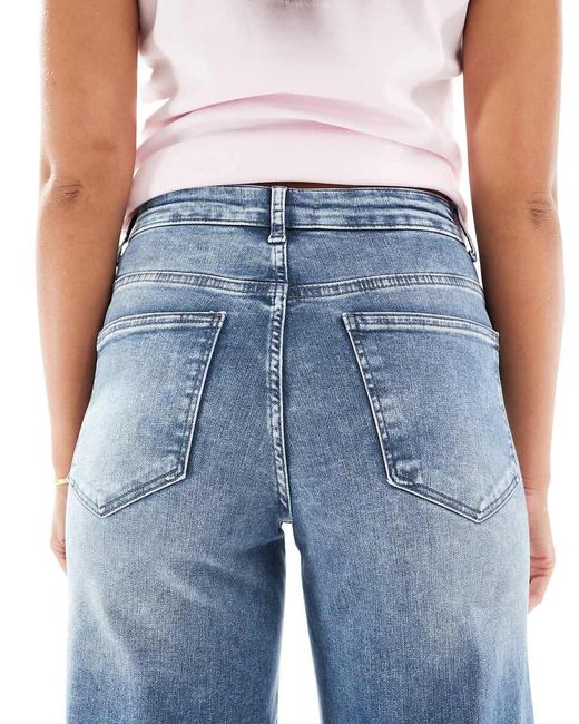 ONLY Blue Madison High Waist Wide Leg Jeans