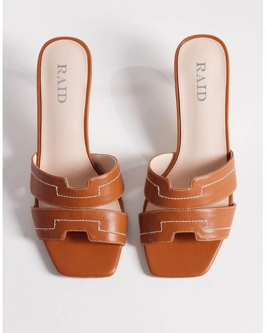 Raid Pink Clydie Kitten Heel Mule Sandals