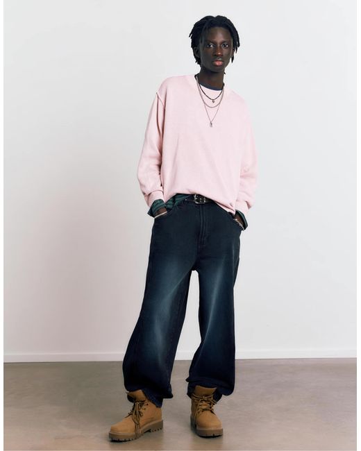 Stwd studio - pull brodé Pull&Bear pour homme en coloris Pink