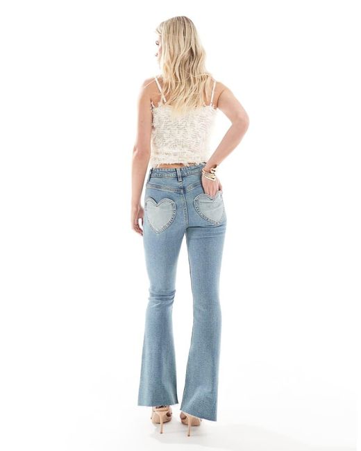 Miss Selfridge Flares Met Hartvormige Zakken in het Blue
