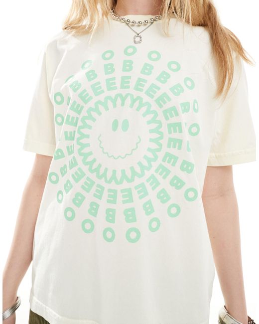 Camiseta hueso con estampado Obey de color Green