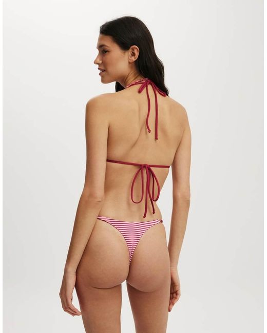 Cotton On Red Micro String Triangle Bikini Top