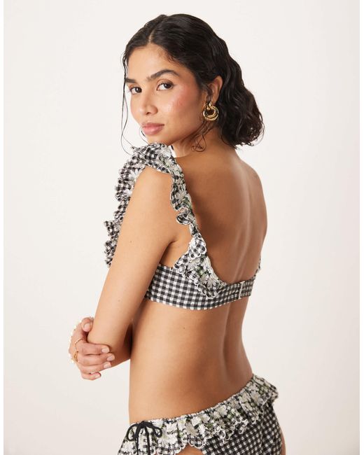 For Love & Lemons Black – daisy lane – bikinioberteil mit vichy-karo