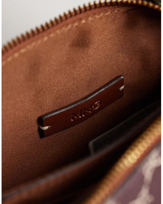 Mango White Monogram Cross Body