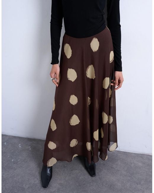 TOPSHOP Black Chiffon Full Maxi Skirt