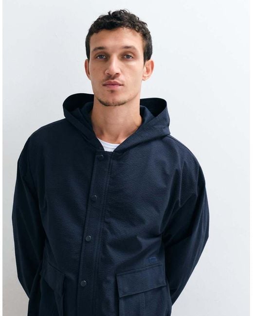CERNUCCI Blue Textured Nylon Utility Jacket Co-Ord for men