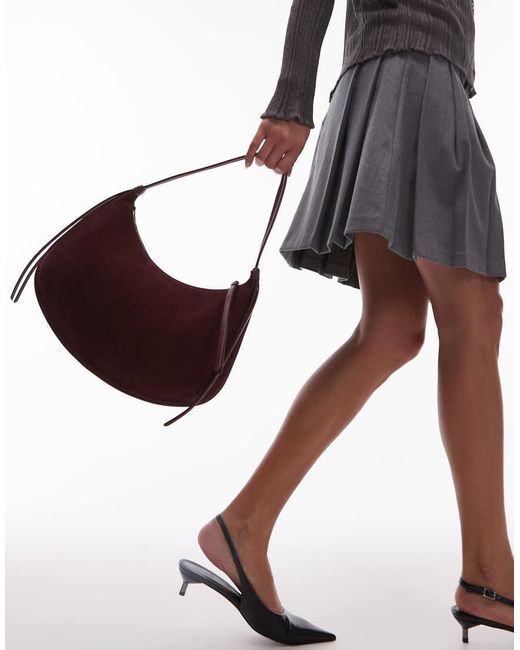 & Other Stories Multicolor Small Shoulder Curved Suede Tote Bag With Leather Fringe Trims