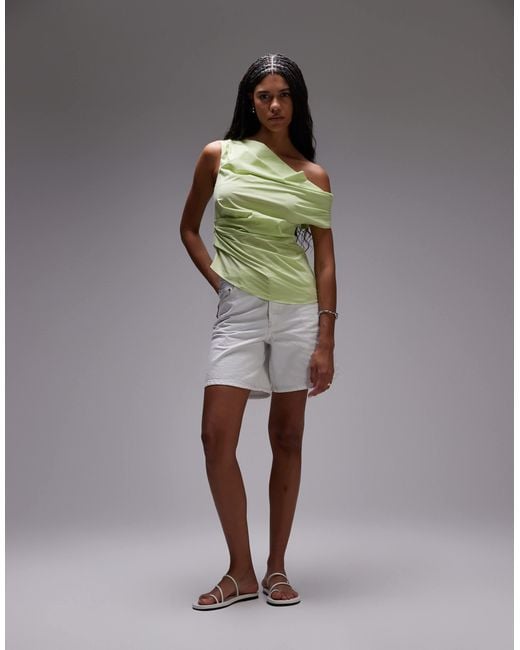 Top drapé et nervures - citron TOPSHOP en coloris Green