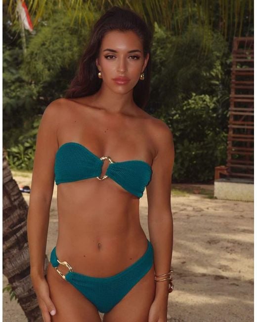 Moda Minx Blue Mangole Scrunch Fixed Bikini Bottoms
