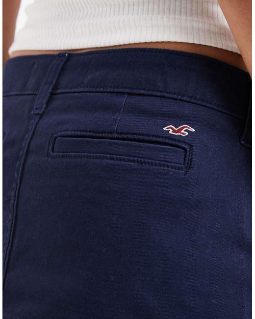 Hollister Blue Low Rise Twill Mini Skirt