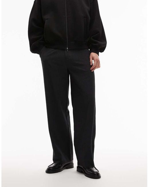 AllSaints Black Toki Relaxed Smart Trouser for men
