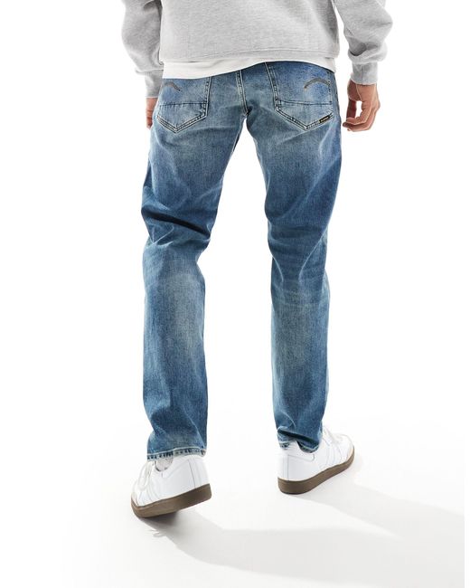 3301 - jeans regular affusolati lavaggio medio di G-Star RAW in Blue da Uomo