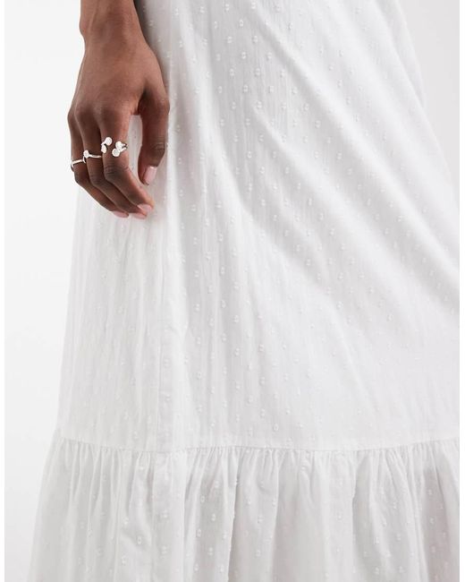 Vero Moda White Dobby Texture Boho Maxi Skirt