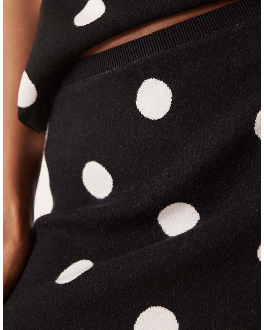 Minifalda Con Estampado De Lunares De Punto Suave De (Parte De Un Conjunto) ASOS de color Black