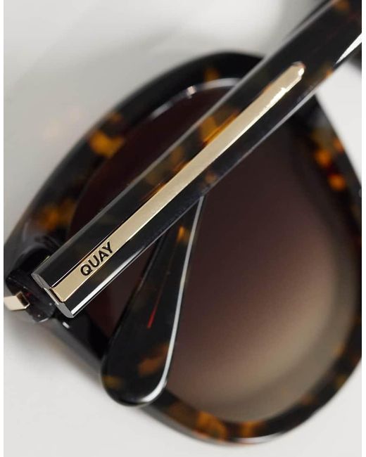 Quay Brown Quay Rent Free Large Round Sunglasses