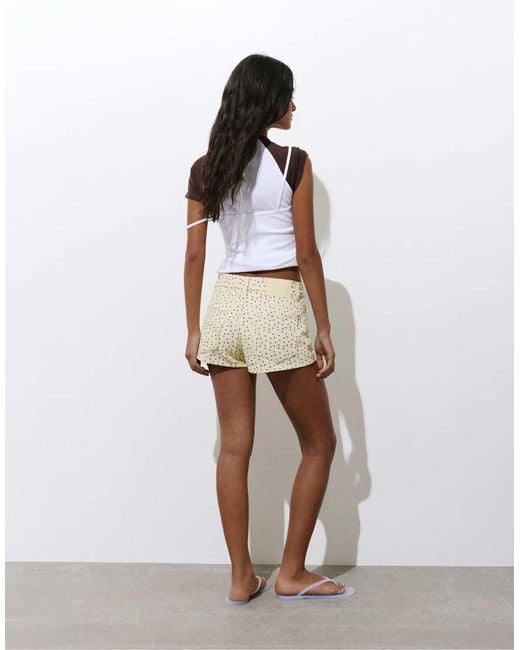 Pull&Bear White Mini Polka Dot Shorts