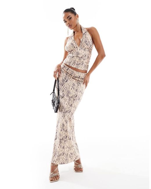 ASOS White Low Rise Maxi Skirt Co Ord