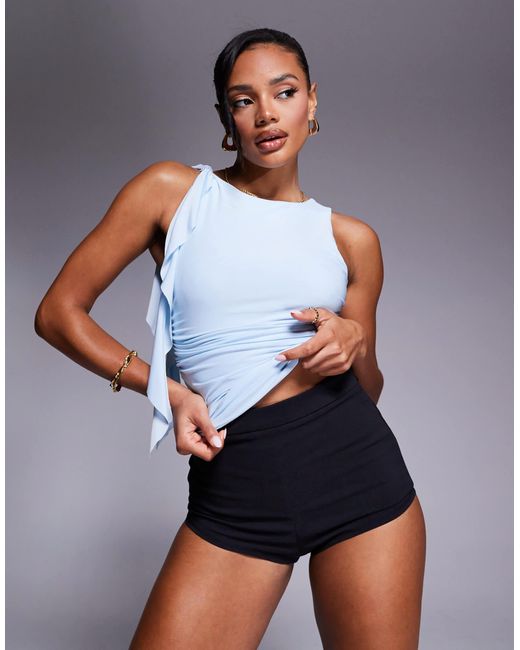 Mini-short ajusté en bengaline ASOS en coloris Gray