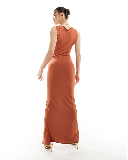ONLY White Ruched Sleeveless Maxi Dress