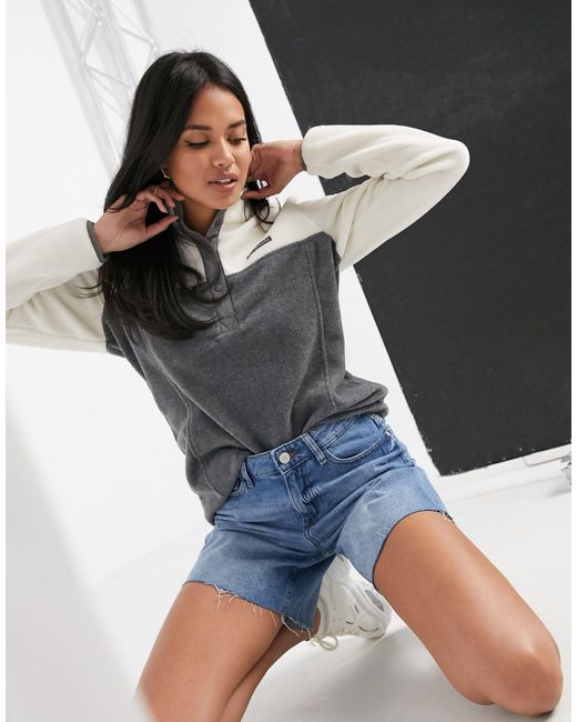 columbia benton springs half button snap fleece in black