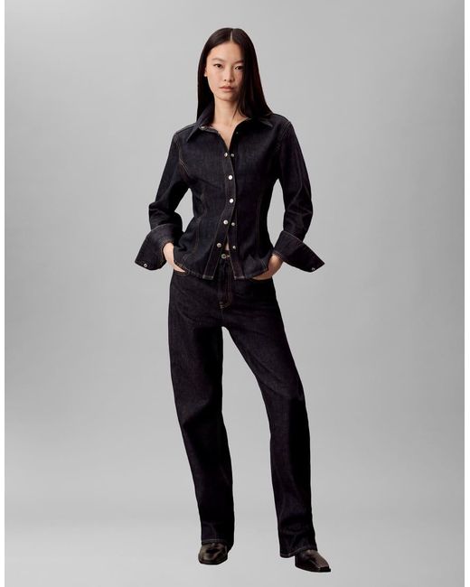 Calvin Klein Black Cinched Denim Shirt