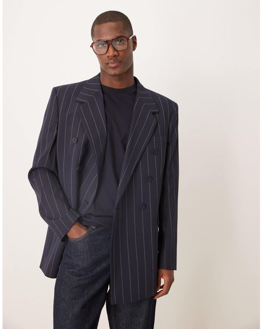 ASOS – lässig geschnittener blazer in Blue für Herren