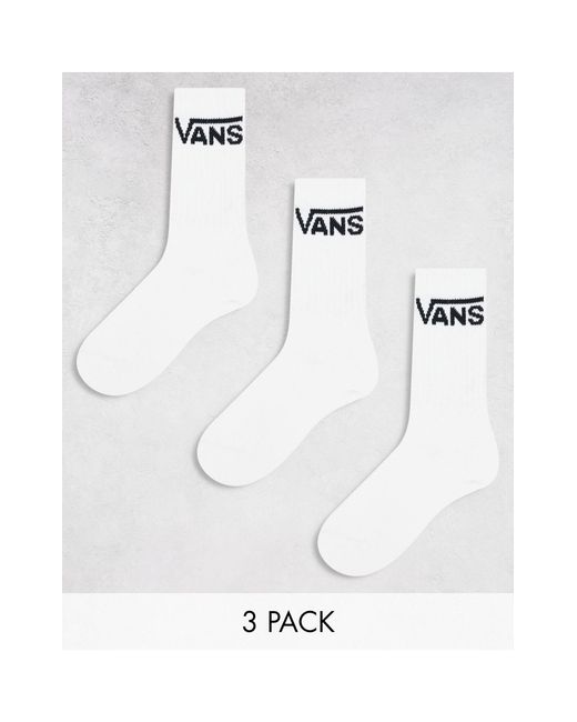 Classic - confezione da 3 paia di calzini bianchi di Vans in White