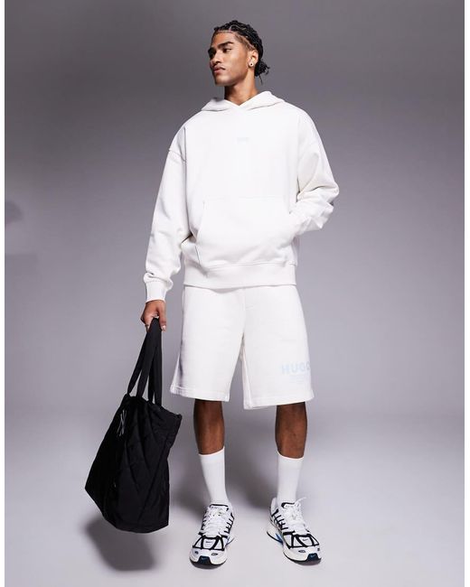 HUGO Gray Loose Fit Hoodie for men