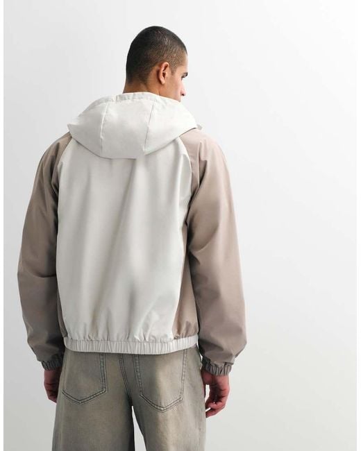 CERNUCCI Gray Nylon Windbreaker With Contrast Panels for men