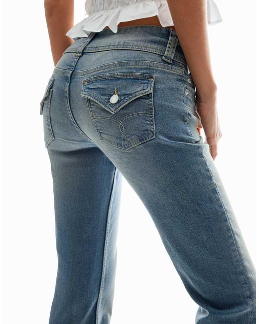 Bershka Blue Bootcut Jeans