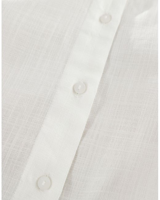 Camicia corta squadrata leggera bianca di ONLY in Blue