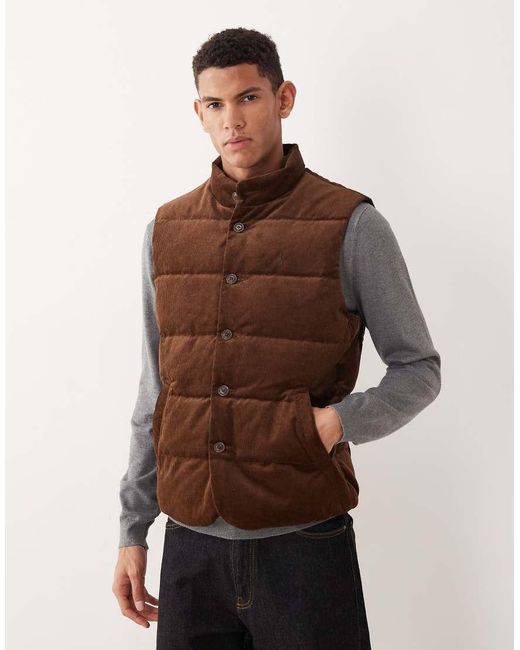 Polo Ralph Lauren Brown Icon Logo Cord Gilet for men