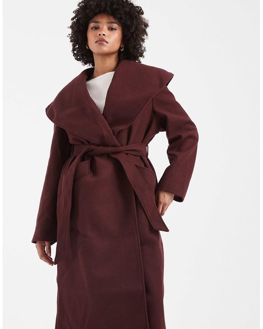Miss Selfridge Red Formal Wrap Coat