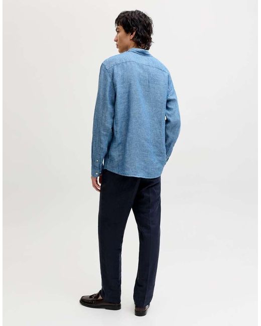 Jack & Jones Blue 100% Linen Shirt for men